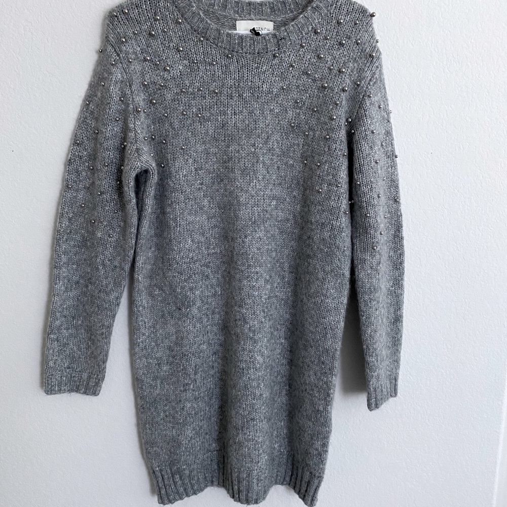 Gray Embellished Sweater Dress - NWT